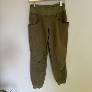 prAna Women’s Small Organic Cotton Blend “Kanab” Pull On Pants in Olive Green